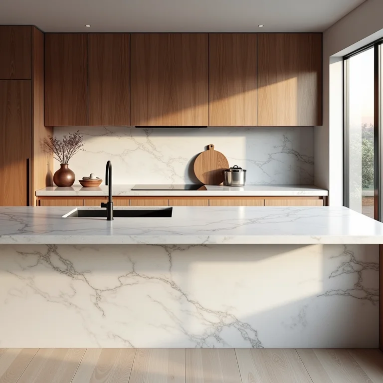 Quartzo cinza em diferentes estilos de cozinha.