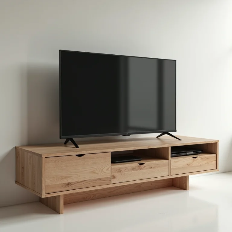 Rack de TV feito de material de baixa qualidade