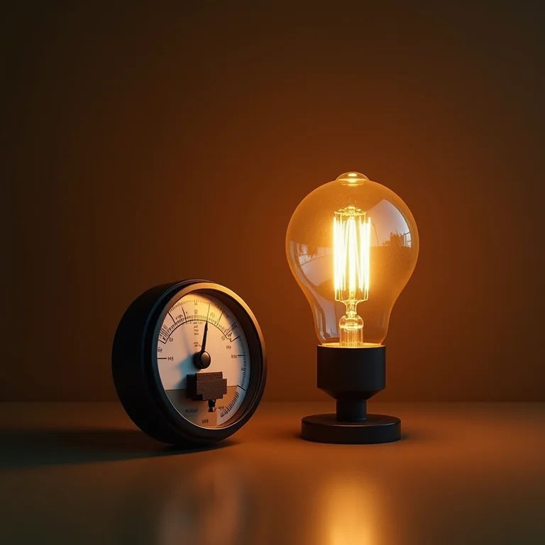 Relação visual entre lúmen, candela e lux em um ambiente controlado.