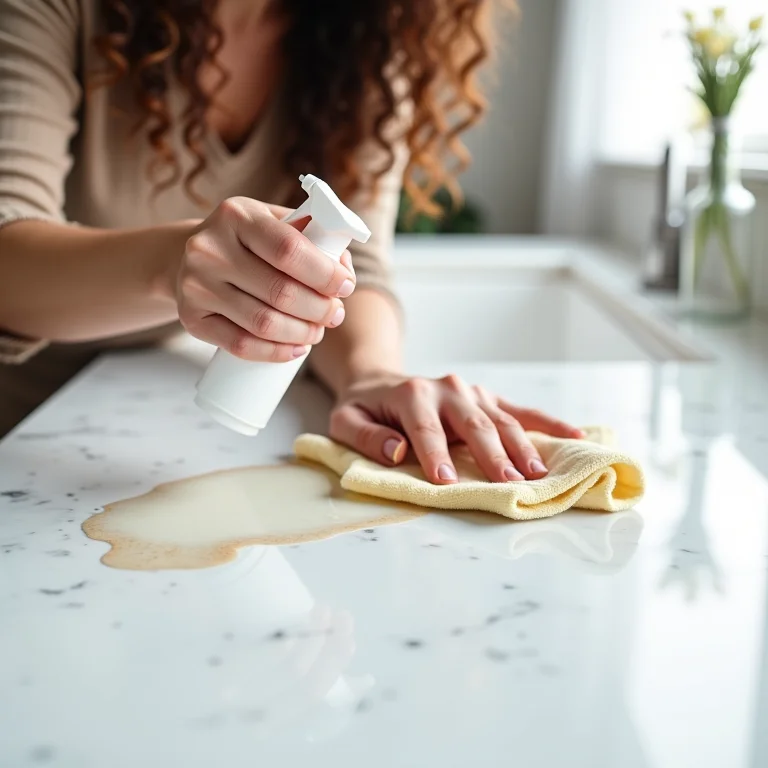 Removendo manchas persistentes do quartzo