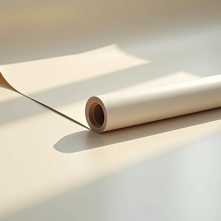 Rolo de piso vinílico em manta sendo desenrolado