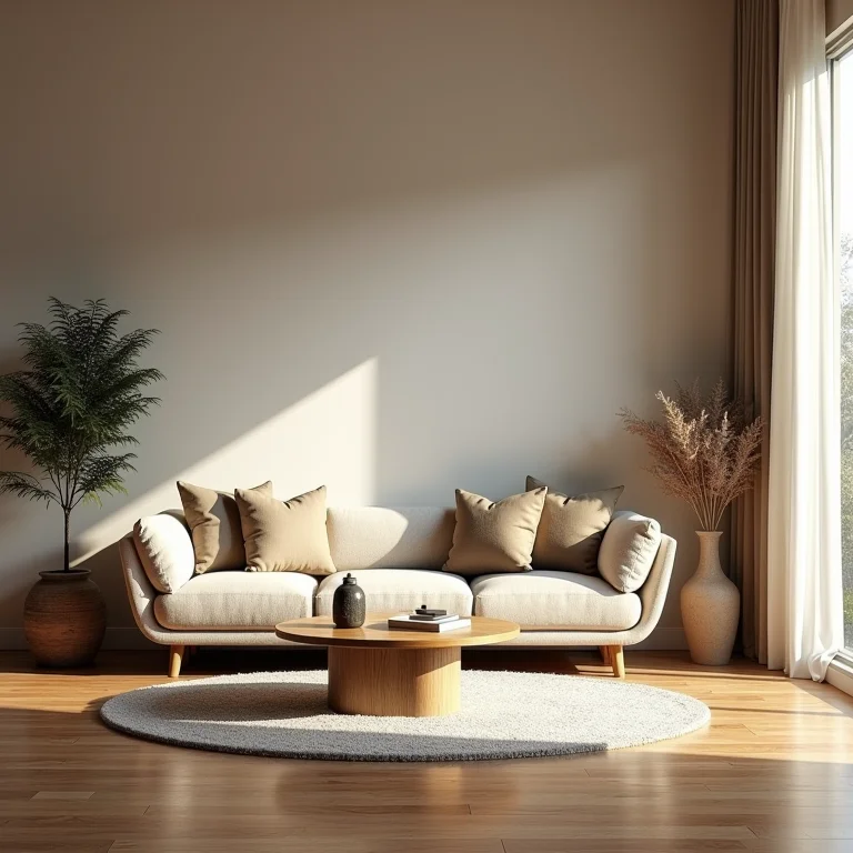 Sala de estar aconchegante com piso amadeirado