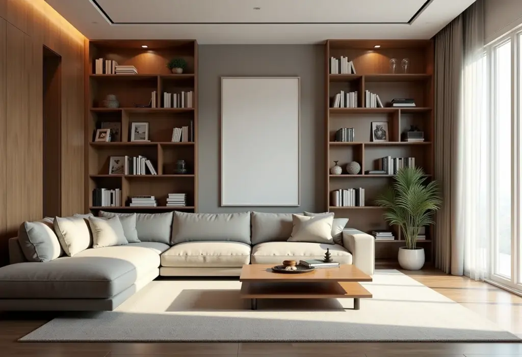 Sala de estar com móveis planejados sob medida