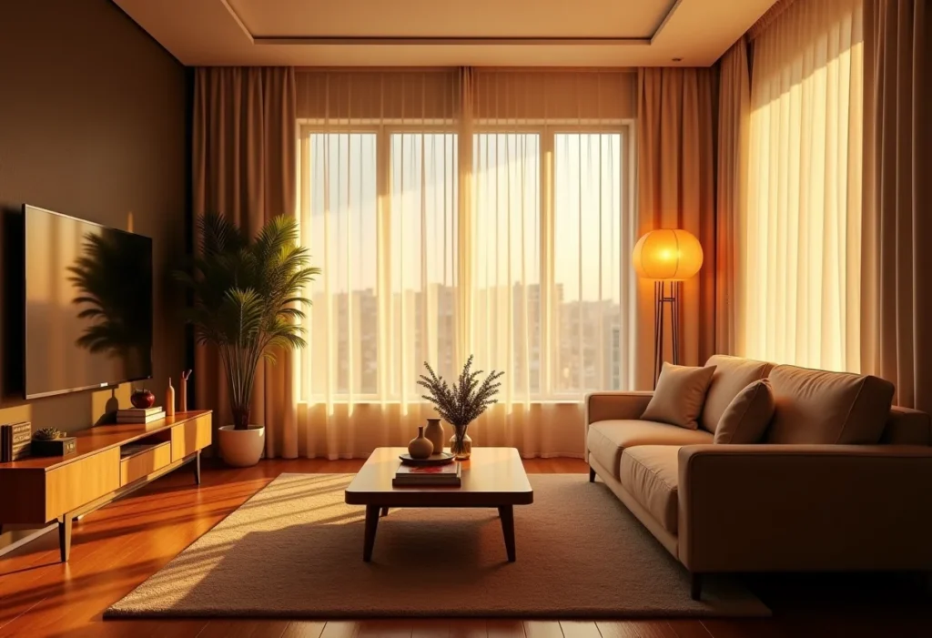 Fibra ótica na iluminação: a solução elegante que você precisa conhecer Sala de estar moderna com iluminação de fibra ótica elegante