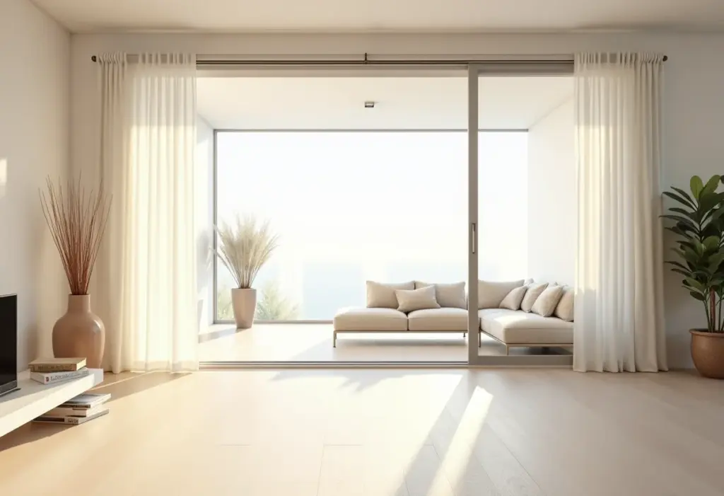 Porta de correr: o truque genial para otimizar espaços pequenos Sala de estar moderna com porta de correr otimizando espaço