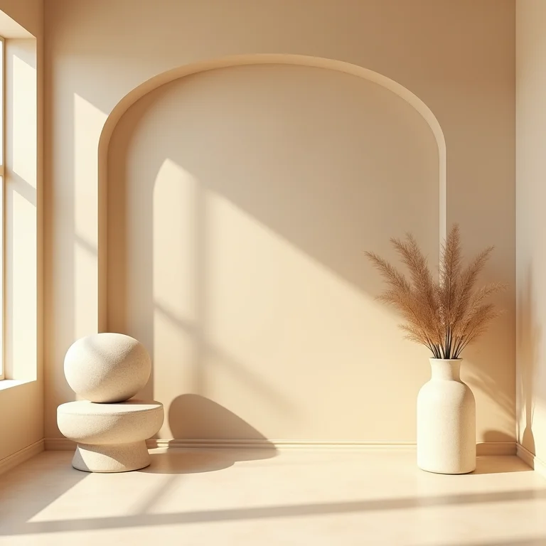 Sala provençal monocromática em tons de bege