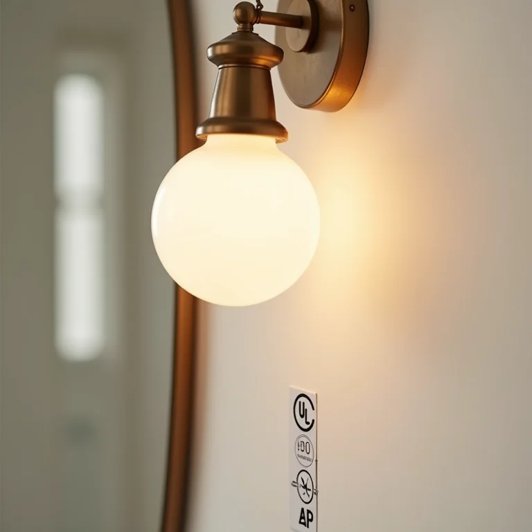 Selo de segurança em luminária de banheiro