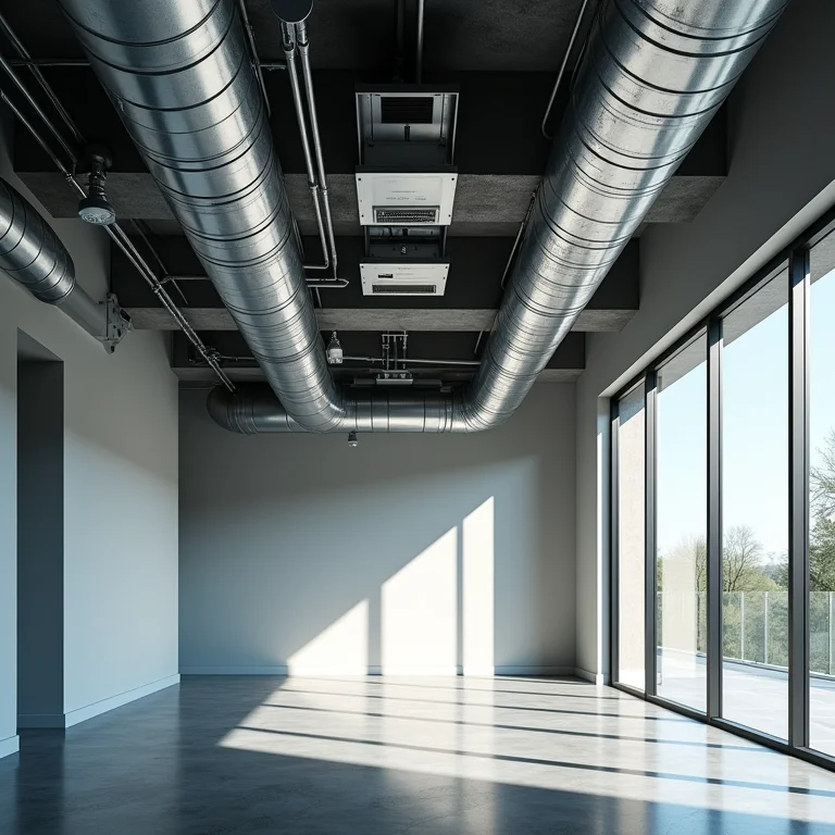 Sistema de ventilação mecânica em área gourmet.