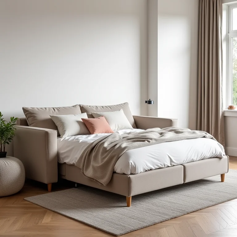 Sofá-cama e puff baú: soluções para espaços pequenos