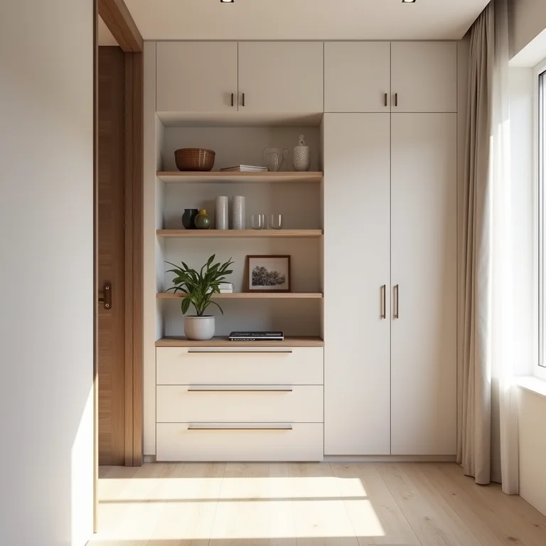 Soluções criativas de armazenamento para corredores estreitos.