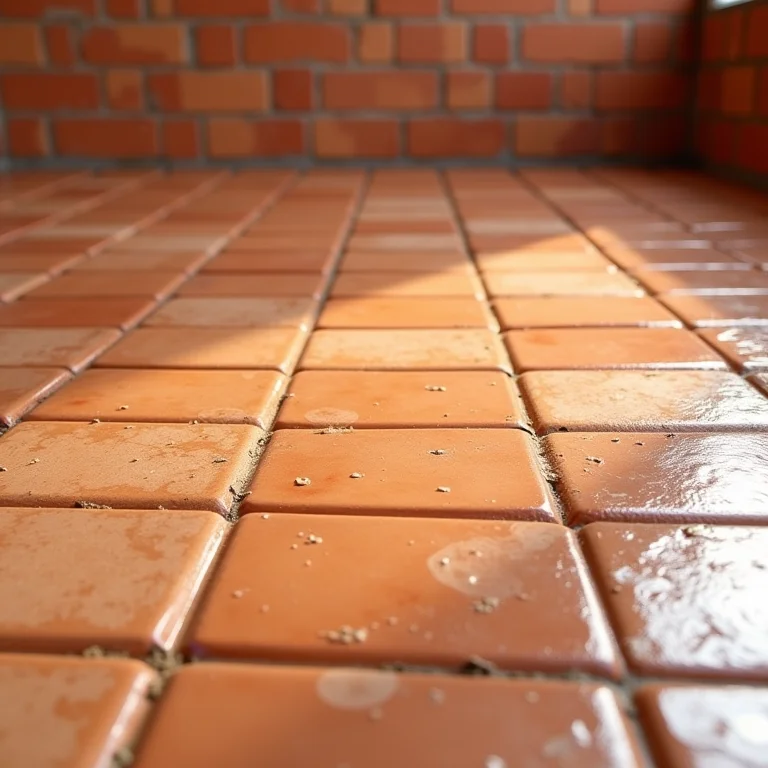 Terracota absorvendo água.