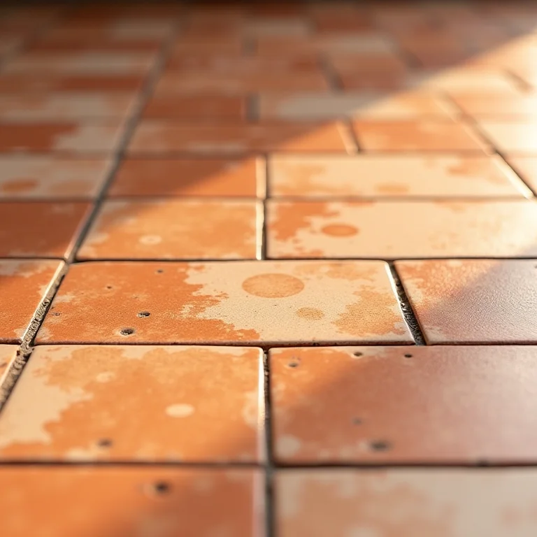 Terracota esmaltado e antiderrapante.