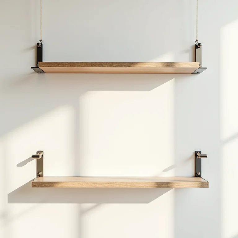 Tipos de suportes para prateleiras suspensas