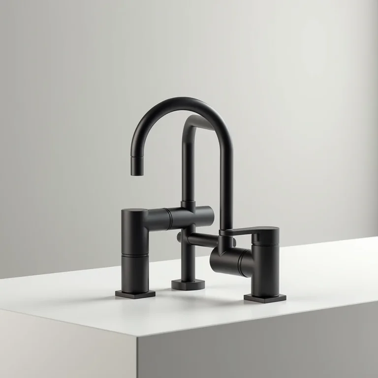Torneira gourmet preta com design minimalista
