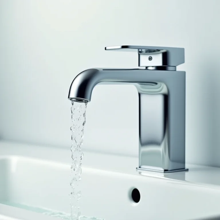 Torneira monocomando economizando água.