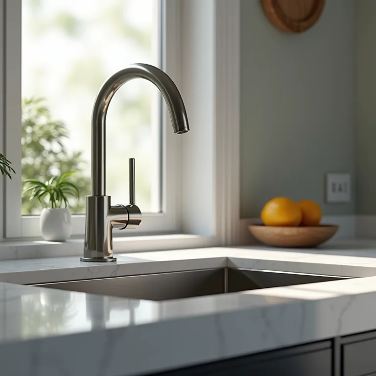 Torneira monocomando em cozinha moderna.