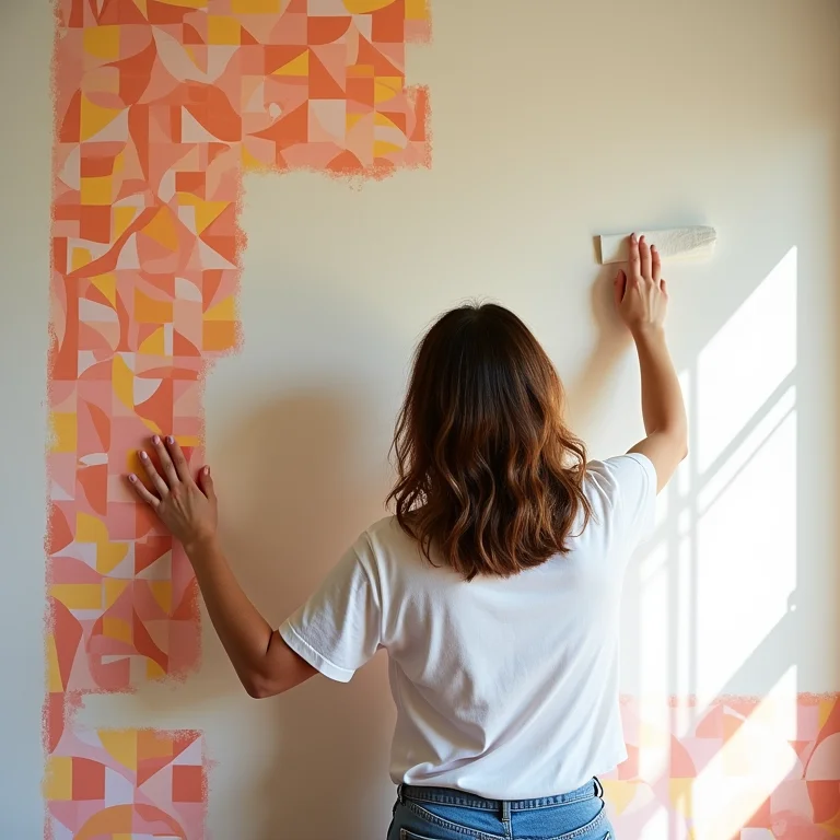 Transformação instantânea de parede com papel de parede