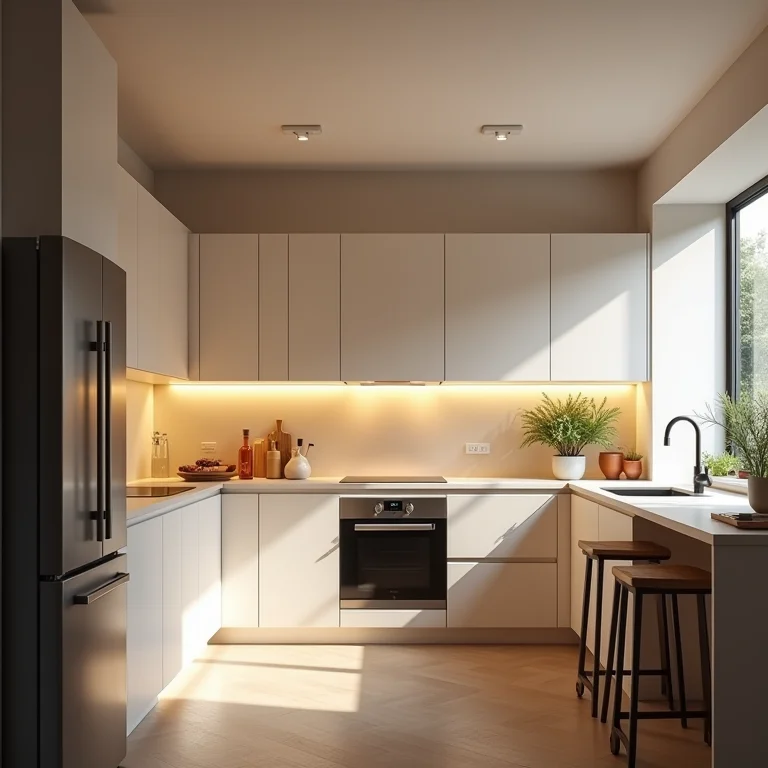 Três tipos de iluminação essenciais em cozinha pequena.