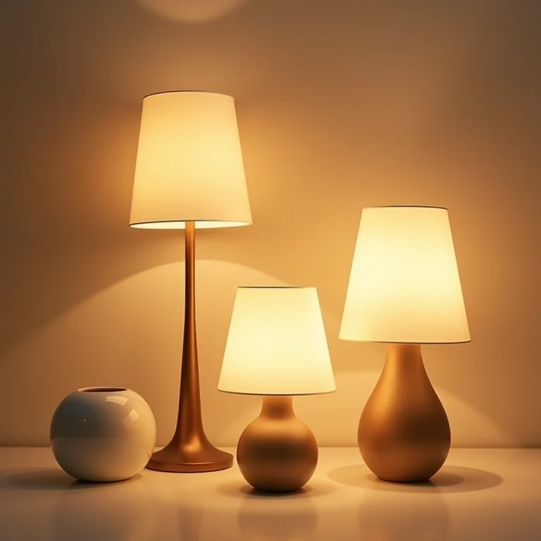 Várias luminárias demonstrando a importância da iluminação geral