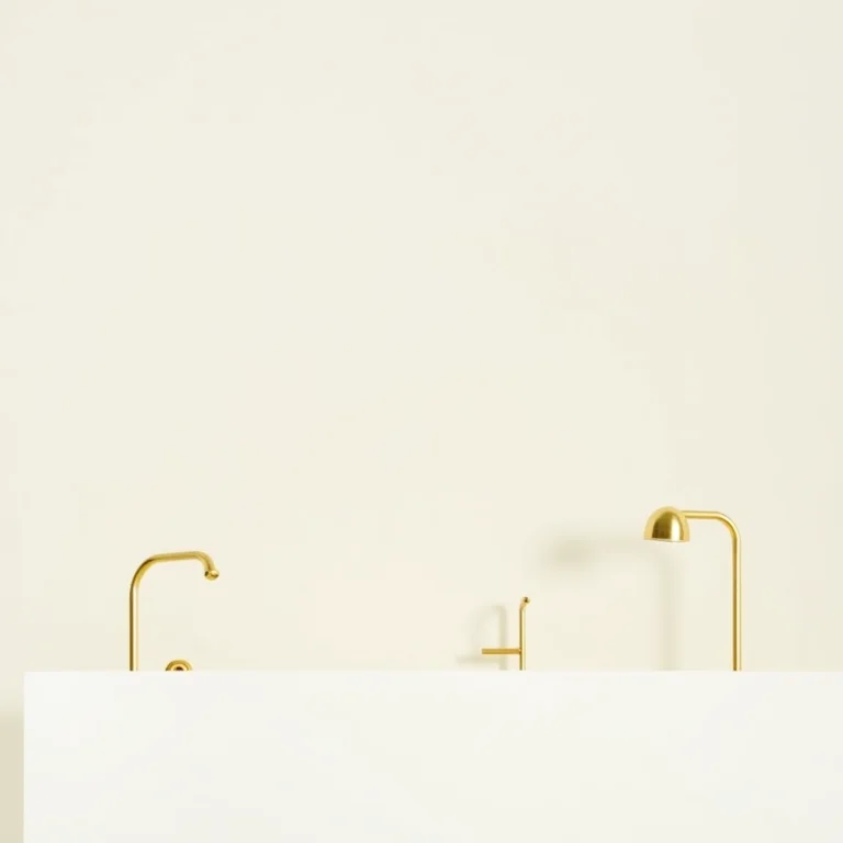 Variedade de chuveiros dourados em diferentes estilos