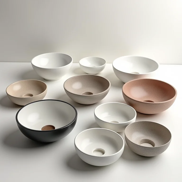 Variedade de cubas de sobrepor redondas para escolher