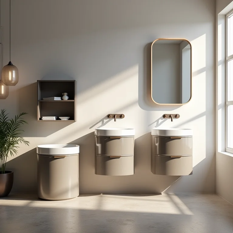 Variedade de estilos e designs de gabinetes com cuba sobreposta