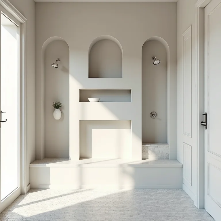 Variedade de nichos embutidos em banheiros