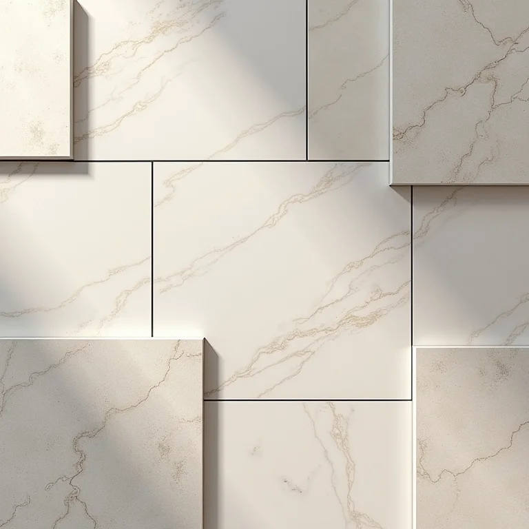 Variedade de texturas e padrões em porcelanato