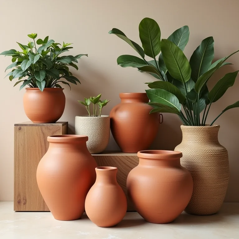 Vasos e cachepots rústicos para varandas