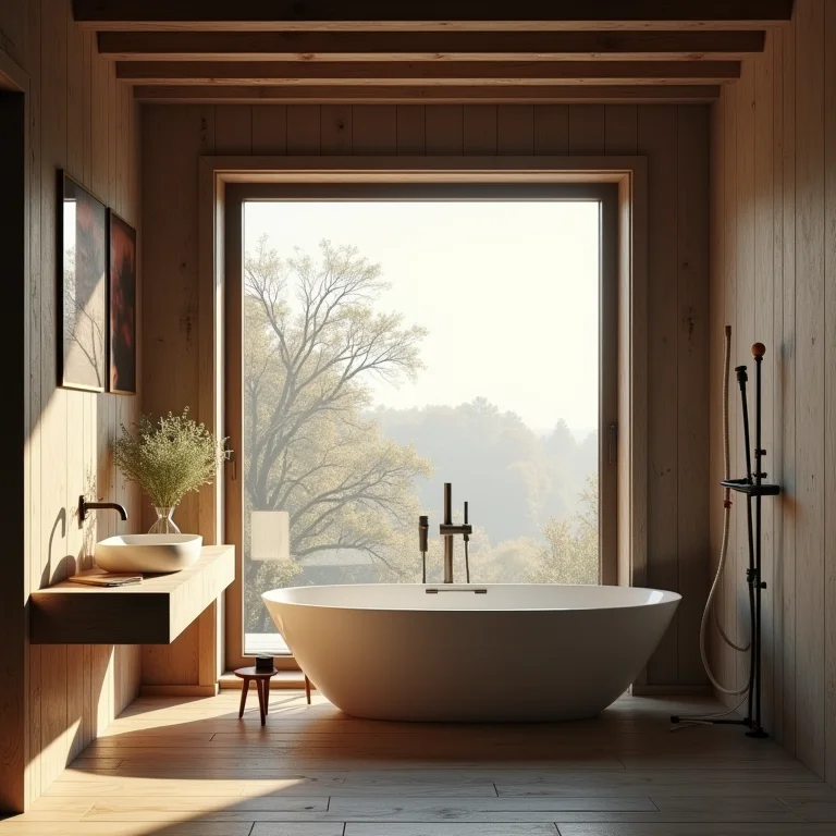 Ventilação em banheiro rústico